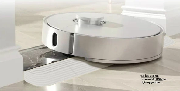 3YK.3d 1,8 cm x 68 cm Yükseklik (( BEYAZ )) Tüm Robot Süpürge, Tekerlekli sandalye'ler için KAPI EŞİK RAMPASI