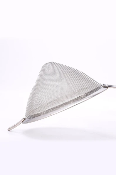 Saplı Tel Süzgeç 10 cm Paslanmaz Çelik Konik Mutfak Süzgeci - Resim 3