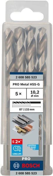 HSS-G Metal Matkap Ucu 10,2*133 mm 5li ürün görseli