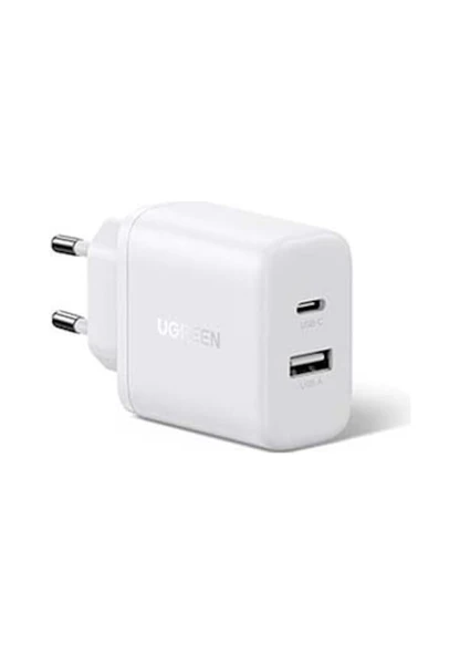 Ugreen 20w 2 Portlu Hızlı Şarj Cihazı, 1xusb-a, 1x Usb-c Beyaz - 45310