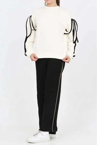 Kız Çocuk Oysho Kumaş Kol Aksesuarlı Geniş Paçalı Alt- Üst Takım 12319 ürün görseli 1