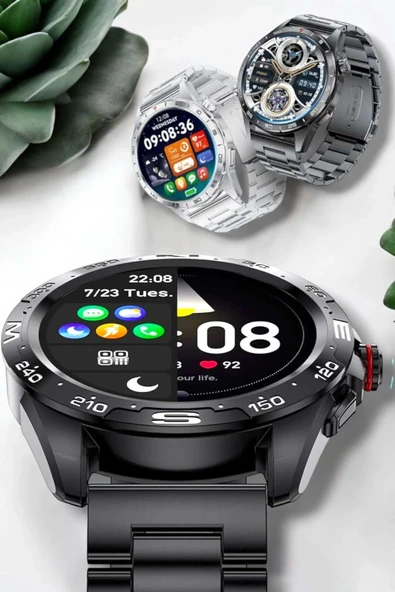 Akıllı Saat Sağlık ve Fitness Takibi Bluetooth Bağlantılı Dokunmatik Ekran - 2