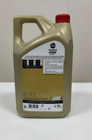 CASTROL EDGE 5W-30 LL 5 litre Motor Yağı 2025 üretim - Resim 2