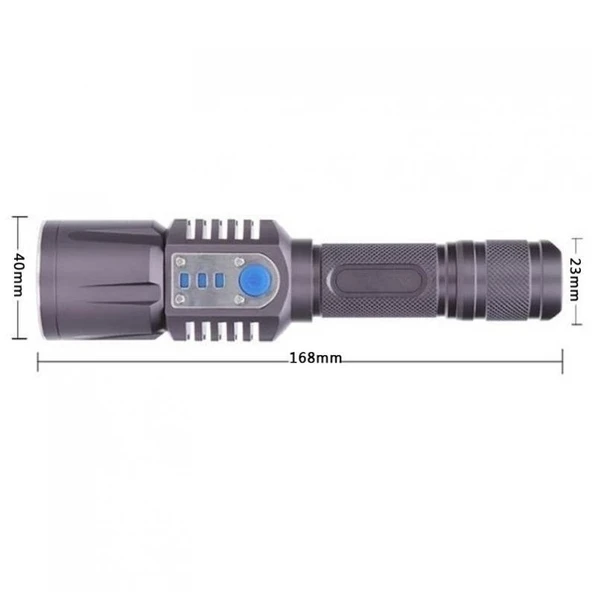 Baretta Brs18 Oto Şarjlı T6 Led 3000 Lümen El Feneri - Resim 2