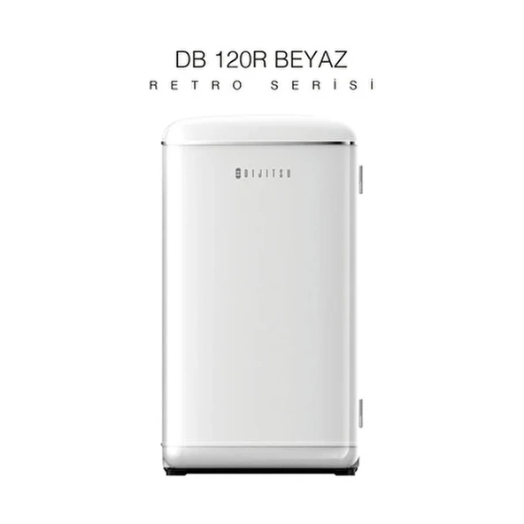 Dijitsu DB120RWH E 93 lt Statik Retro Beyaz Buzdolabı Mekanik Kontrol Paneli ile - Resim 2
