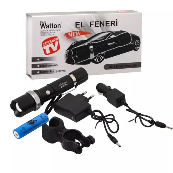 Zoomlu Şarjlı El Feneri En Uygun Fiyata  Wt-038 - Resim 5