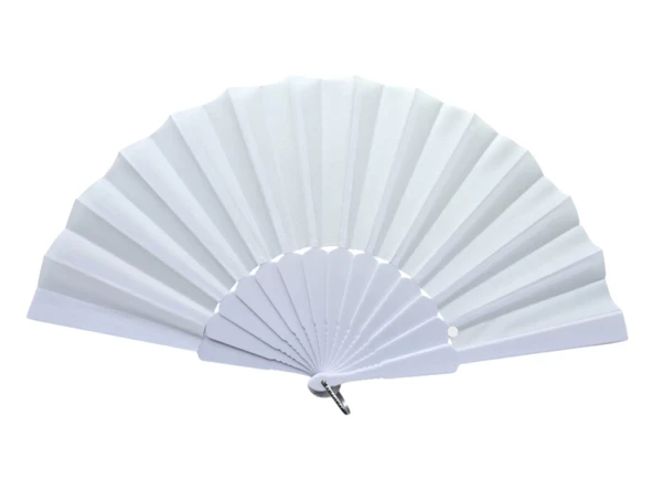 Plastik Düz Kumaş Yelpaze 12'li Beyaz ürün görseli 1