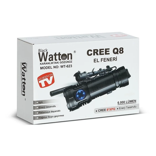 Cree Q8- Xpg 8+1 Led  Şarjlı El Feneri  Wt-623 - Resim 4