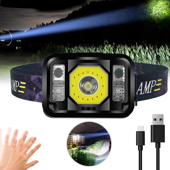 Pratik Sensörlü Sinyalli Kafa Lambası  Wt-024 ürün görseli 1