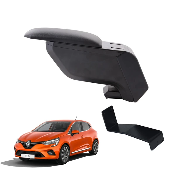 Renault Clio 5 2019 Delmesiz Çelik Ayaklı Siyah Kolçak Kol Dayama