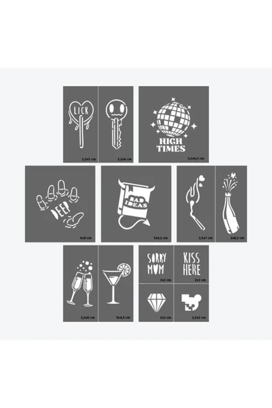 One Spray Tattoo Ibiza City Pack Dövme Şablon Seti ( Spreysiz) - Resim 3