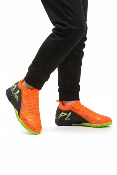 Playup Turuncu Siyah Bilekten Lastikli Unisex Halı Saha Ayakkabısı GH-252-153 G