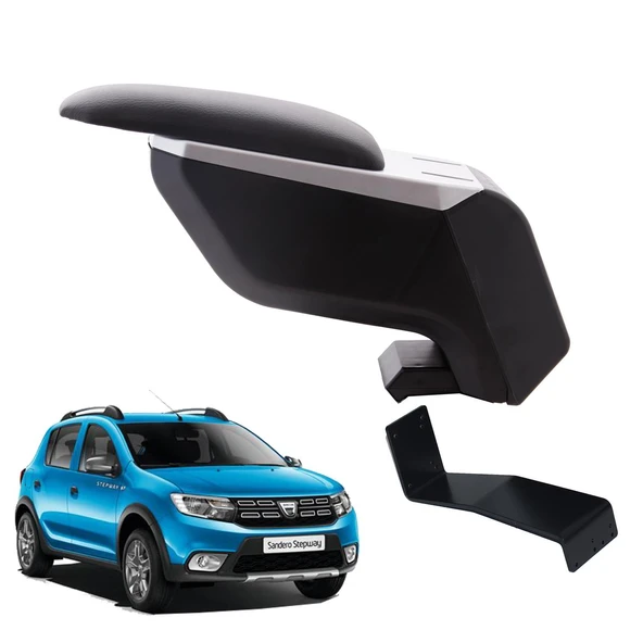 Dacia Sandero Stepway 2019 Delmesiz Çelik Ayaklı Siyah Kolçak Kol Dayama
