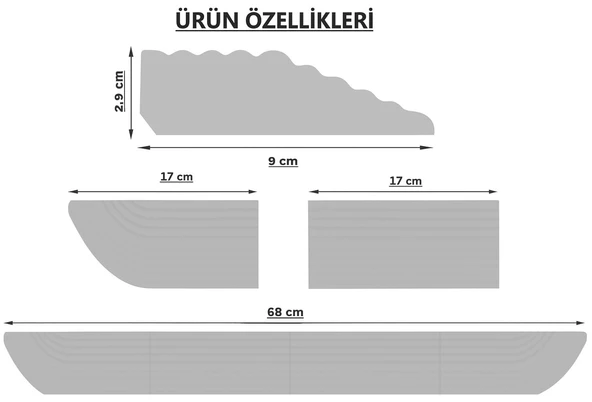 3YK.3d 2,9 cm x 68 cm Yükseklik (( GRİ )) Tüm Robot Süpürge, Tekerlekli sandalye'ler için KAPI EŞİK RAMPASI - 4