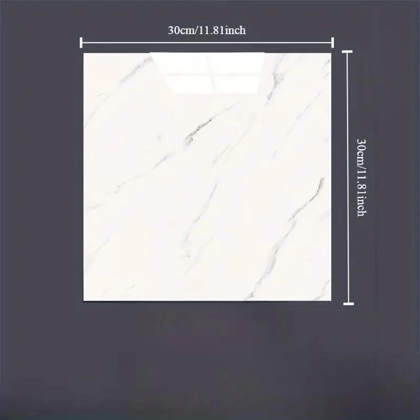 Beyaz Mermer Desenli Alüminyum Plastik Duvar Sticker (30*30) ürün görseli 1