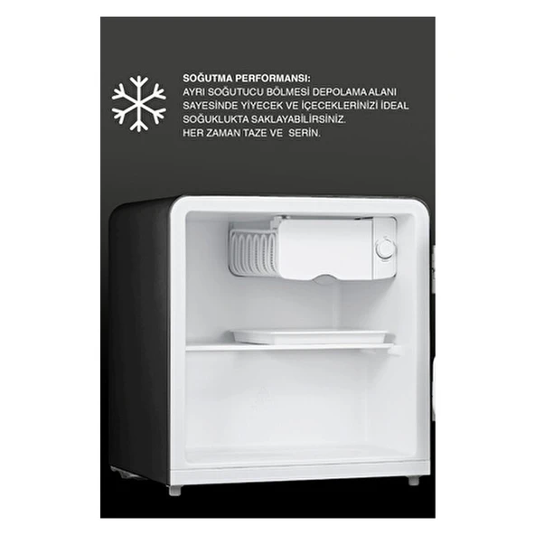 Dijitsu DB80RBL Retro Mini Buzdolabı Siyah - Resim 5