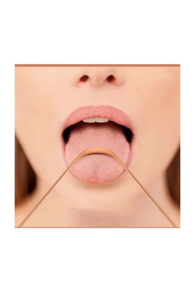 Hijyenik Dil Kazıyıcı Temizleme Dil Sıyırıcı Dil Temizleyici Bakır Hilal ürün görseli 1