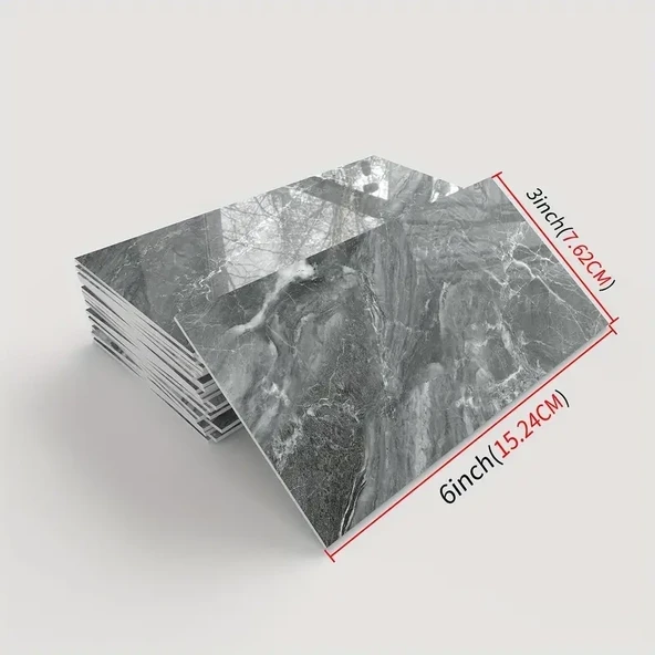 Gri Mermer Desenli Alüminyum Plastik Duvar Sticker - Resim 2