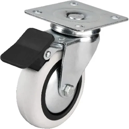 353 - 75x25 Mm Pvc Makaralı Tablalı Frenli Teker 4 Adet ürün görseli 1