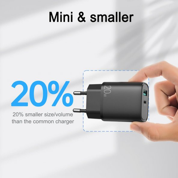 Joyroom L-QP205 PD+Q3 Şarj Başlığı 20W C Tipi Hızlı Şarj Adaptörü - 4