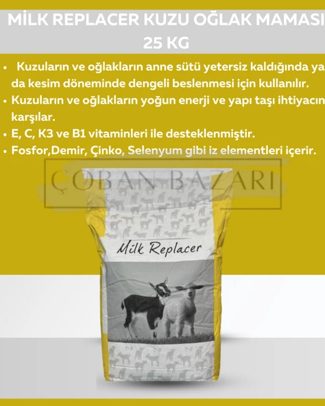 MİLK REPLAKER KUZU VE OĞLAK MAMASI  25 KG ürün görseli