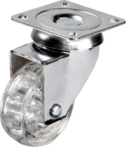 301 - 50x20 Mm Şeffaf Makaralı Tablalı Teker ürün görseli 1