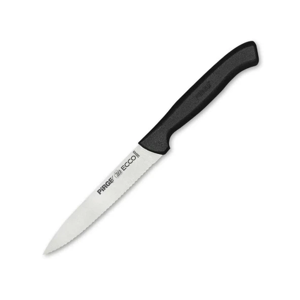 38049 Ecco Tırtıklı Sebze, Et, Biftek Steak Bıçağı 12 Cm - Siyah ürün görseli 1