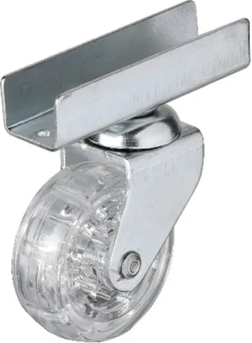 327 - 50x20 Mm Şeffaf Makaralı Uzun U Tablalı Teker 4 Adet ürün görseli 1