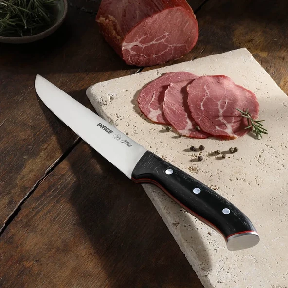 32103 Elite Kurban, Kasap Bıçağı 19 Cm - Kahverengi Perçinli Kompozit Sap - Resim 2