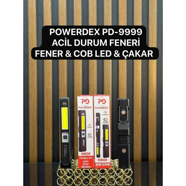 Powerdex PD-9999 Profesyonel Tamirci Lambası | Cob LED – 360° Döner Başlık – Mıknatıslı – Çakar Mod – Şarjlı