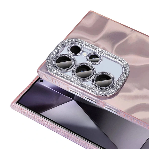 Samsung S24 Ultra Kılıf Airbagli Parlak Taş Detay Tasarımlı Esila Kapak - Resim 4