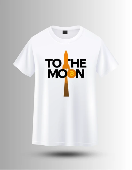 DEVISSO TRADERS To the Moon - Bitcoin - Trader, Borsaci Erkek Beyaz T-Shirt - 3