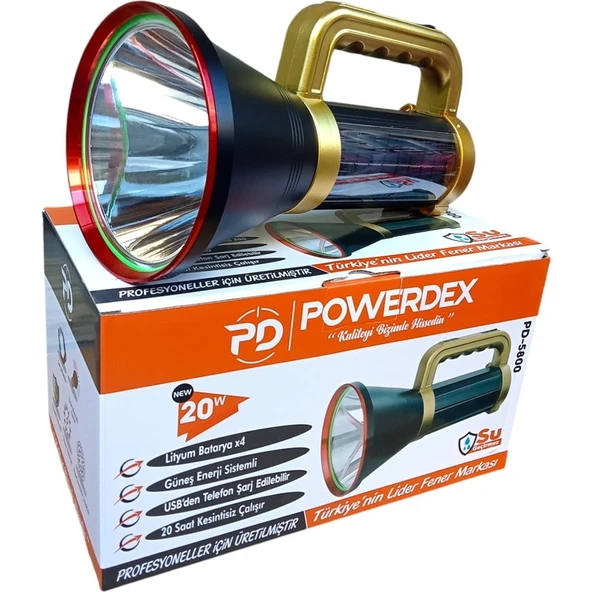 Powerdex 20W Şarjlı  El Feneri PD-5900 - 4