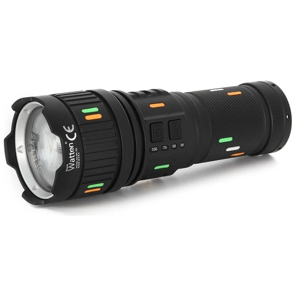 Watton WT-731 El Feneri - Tg LED 1200 Metre Aydınlatma - Type-C Şarjlı Powerbank Özellikli - Alüminyum Gövde ürün görseli