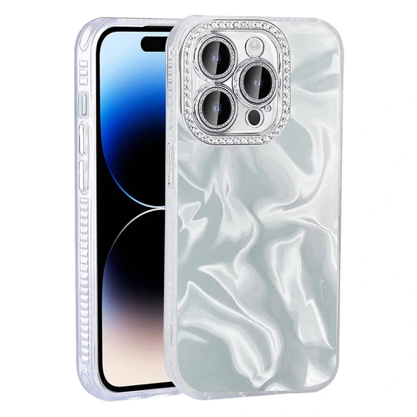 iPhone 14 Pro Max Kılıf Airbagli Parlak Taş Detay Tasarımlı Esila Kapak ürün görseli