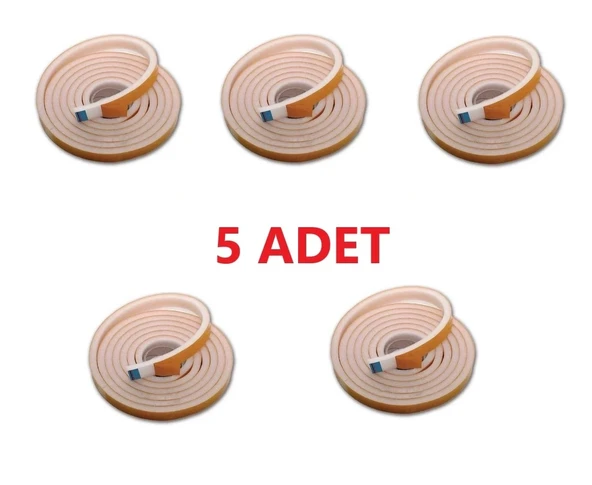 5 Adet 3 Metre Yapışkanlı Kapı Bandı Isı Yalıtım Süngeri ürün görseli 1
