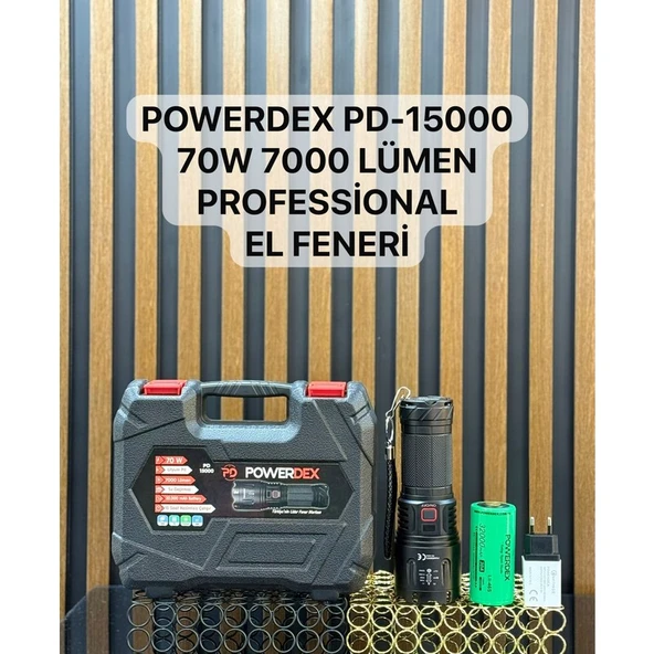 Powerdex 70W Profesyonel Avcı Feneri 7000 Lümen PD-15000 ürün görseli