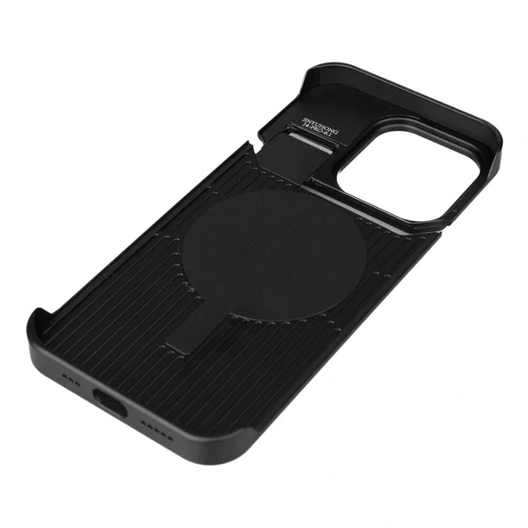 iPhone 15 Pro Max Kılıf M-safe Şarj Özellikli Mekanizmalı Koku Hazneli Mostar Kapak - Resim 4