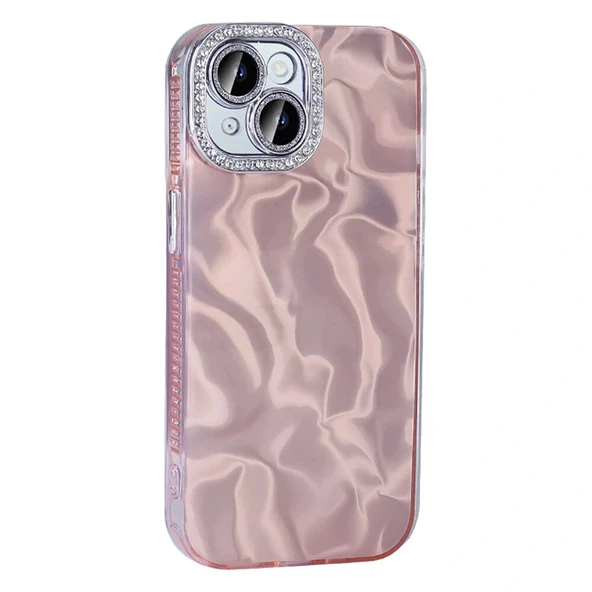 iPhone 15 Kılıf Airbagli Parlak Taş Detay Tasarımlı Esila Kapak - Resim 2