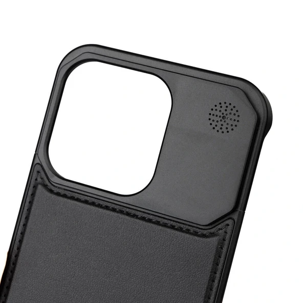 iPhone 15 Pro Kılıf M-safe Şarj Özellikli Mekanizmalı Koku Hazneli Mostar Kapak - Resim 4