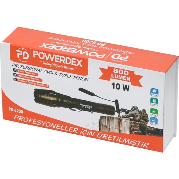 Powerdex PD-8200 10W Şarjlı Tüfek Feneri ürün görseli 1