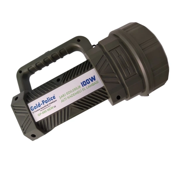 Gold Police Gp-680 Şarjlı El Feneri Projektör 100 Watt - Resim 2