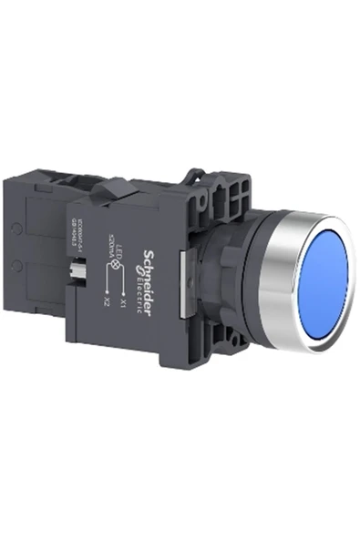 Schneider Mavi Işıklı Yaylı Buton-220vAc -1na XA2EW36M1 - 2