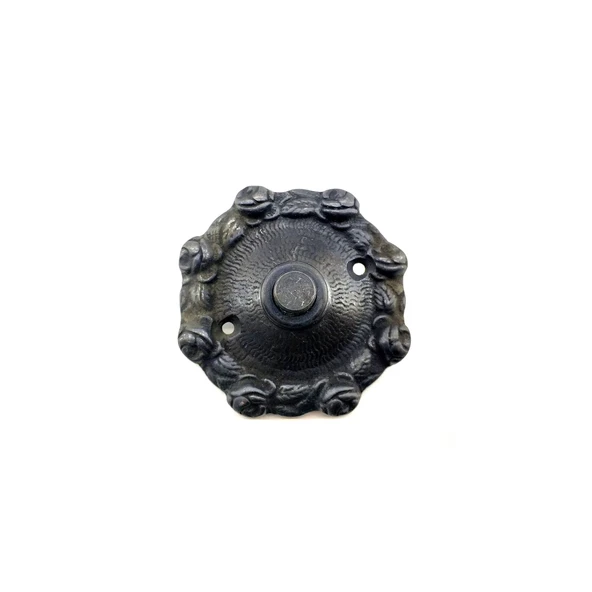 Antika Tarz Dekoratif Pirinç Güllü Kapı Zili - 75mm, Oksit ürün görseli 1