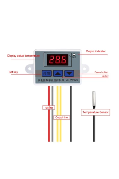 W3002-220v 10a Dijital Termostat Kuluçka Makinalarına Uygun Hassas - Resim 4