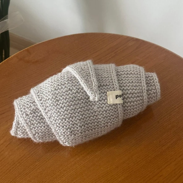 Pofuduk Sophie Örgü Eşarp Fular Şal PFDKF4 Simli Gri - Resim 8