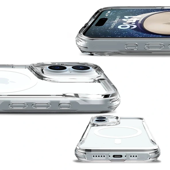 iPhone 16 Plus Kılıf M-safe Şarj Özellikli T-Max M-safe Kapak - Resim 4