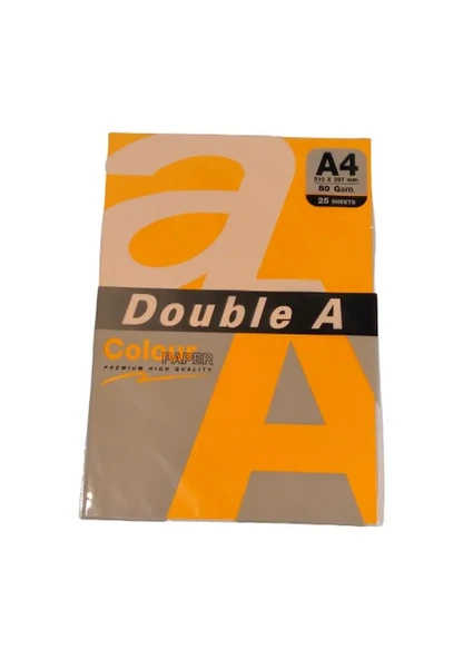 Double A Renkli Fotokopi Kağıdı 25 Li A4 75 Gr Fosforlu Turuncu
