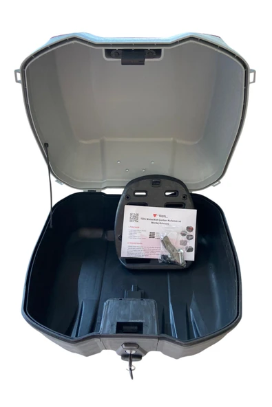 BİKE SKY Tien 44 Litre Motosiklet Çantası - Gri - OTOMATİK KİLİT - Resim 4