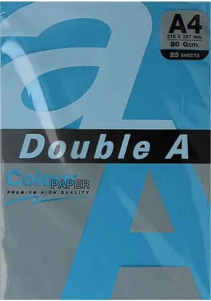 Double A Renkli Fotokopi Kağıdı 25 Li A4 80 Gr Koyu Mavi